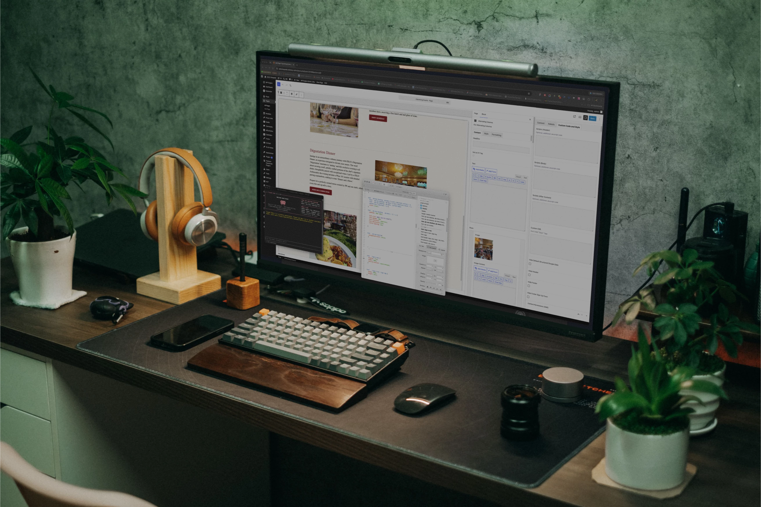 Photo of a desk with ShapeShifter used in WordPress's Block Editor